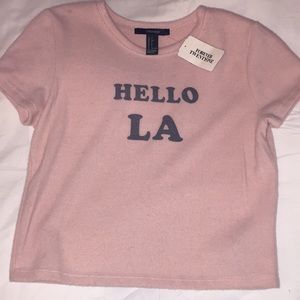 Forever 21 pink fuzzy tee